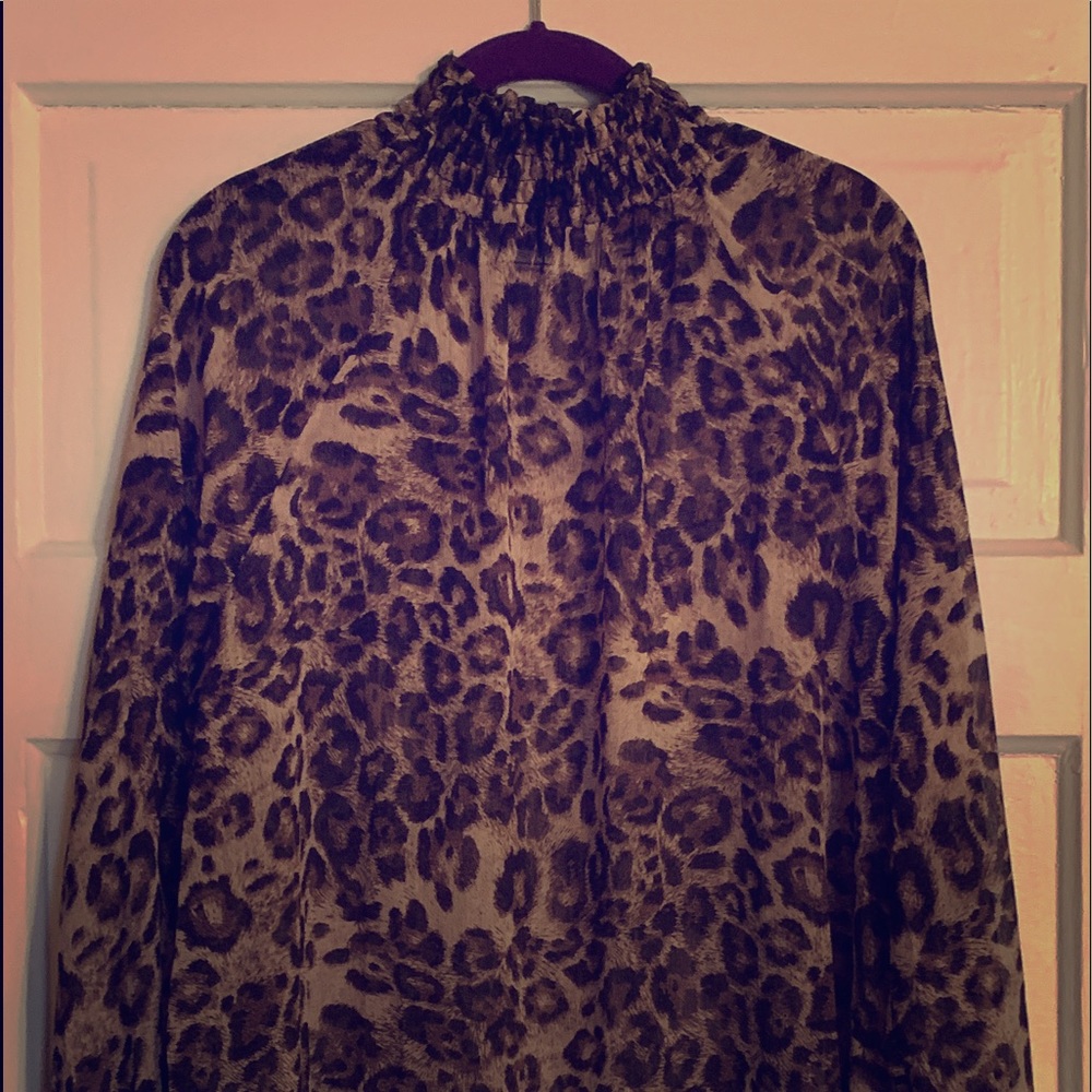 Leopard Print Simonton Says Blouse-Size Medium